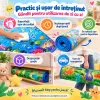 Covoras de joaca pentru bebelusi si copii, moale, hipoalergenic, reversibil, multicolor, potrivit pentru interior si exterior