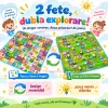 Covoras de joaca pentru bebelusi si copii, moale, hipoalergenic, reversibil, multicolor, potrivit pentru interior si exterior