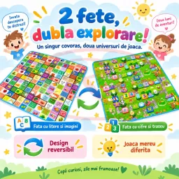 Covoras de joaca RCO termoizolant si impermeabil, doua fete, EVA, 180 x 200 x 0.8 cm, traseu verde