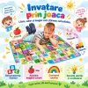 Covoras de joaca pentru bebelusi si copii, moale, hipoalergenic, reversibil, multicolor, potrivit pentru interior si exterior