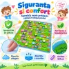 Covoras de joaca pentru bebelusi si copii, moale, hipoalergenic, reversibil, multicolor, potrivit pentru interior si exterior