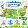 Covoras de joaca pentru bebelusi si copii, moale, hipoalergenic, reversibil, multicolor, potrivit pentru interior si exterior