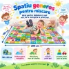 Covoras de joaca pentru bebelusi si copii, moale, hipoalergenic, reversibil, multicolor, potrivit pentru interior si exterior