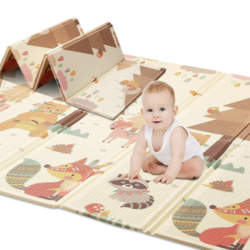 Covor de joaca XXL pliabil, 200 x 180 x 1 CM, din spuma XPE , Antiderapant, Termic si Interactiv, cu 2 fete si geanta depozitare "Indian"