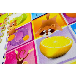 Covor de joaca puzzle pentru copii din spuma EVA, 60 x 60 cm, 4 piese - Litere si Animale Colorate