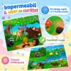 Covoras Puzzle din Spuma EVA de joaca pentru copii, 60 x 60 cm, 4 piese - Lumea animalelor