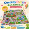 Covoras Puzzle din Spuma EVA de joaca pentru copii, 60 x 60 cm, 4 piese - Oraselul Vesel
