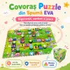 Covoras Puzzle din Spuma EVA de joaca pentru copii, 60 x 60 cm, 4 piese - Traseu