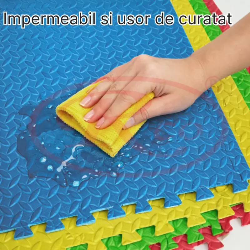 Covoras Puzzle din Spuma EVA de joaca pentru copii, 60 x 60 cm, 4 piese - Culori