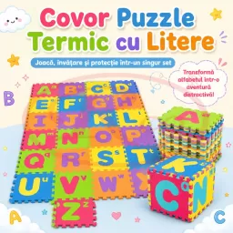 Covor puzzle termic si educativ cu literele alfabetului 26 piese A-Z