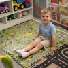 Covor puzzle din spuma EVA pentru copii – Pista masinute, 9 piese, 90x90 cm, grosime 1 cm
