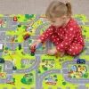 Covor puzzle din spuma EVA pentru copii – Pista masinute, 9 piese, 90x90 cm, grosime 1 cm