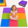 Covoras puzzle multicolor pentru copii din spuma EVA, 9 piese, dimensiune totala 90x90 cm