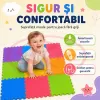 Covoras puzzle multicolor pentru copii din spuma EVA, 9 piese, dimensiune totala 90x90 cm