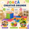 Covoras puzzle multicolor pentru copii din spuma EVA, 9 piese, dimensiune totala 90x90 cm