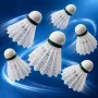 Set 6 fluturasi badminton FLOTT din nylon si cap din spuma