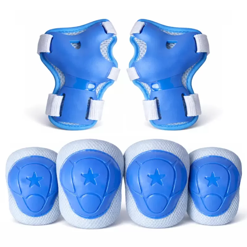 Set 6 protectii role/skateboard pentru copii, Albastru