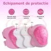 Set 6 protectii role/skateboard pentru copii, Roz