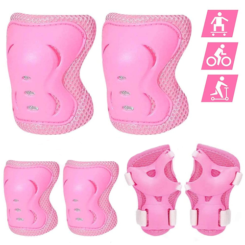 Set 3 protectii role/skateboard pentru copii, Roz