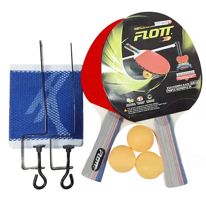 Set palete tenis de masa cu 3 mingi + fileu FLOTT