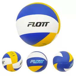 Minge volei FLOTT, marime 5, PVC Laminat, 8 panouri colorate, Galben