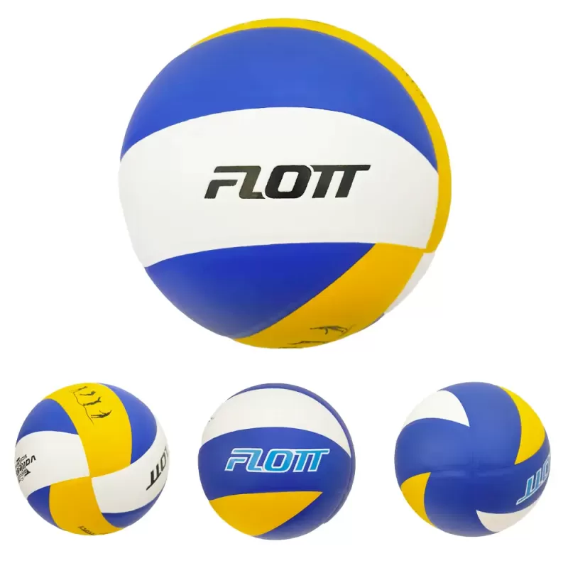 Minge volei FLOTT, marime 5, PVC Laminat, 8 panouri colorate, Galben