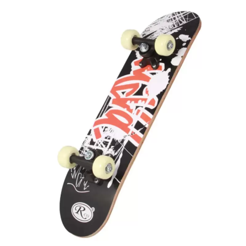 Skateboard din lemn RCO, Negru Graffiti