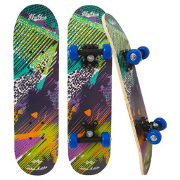 Skateboard din lemn STS, Multicolor