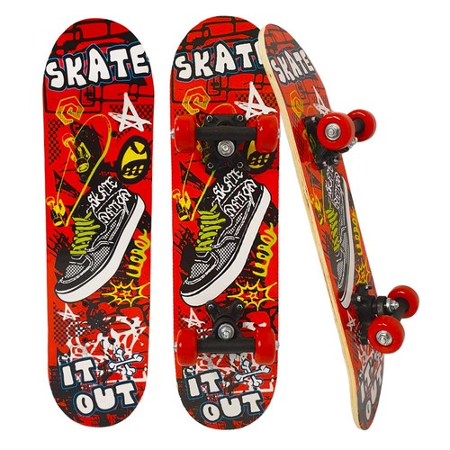 Skateboard din lemn STS, Rosu