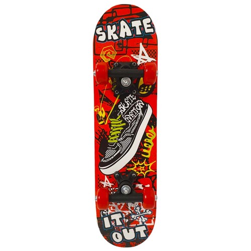 Skateboard din lemn STS, Rosu