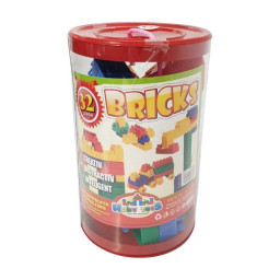 Cuburi de constructie din plastic, multicolore, 32 piese