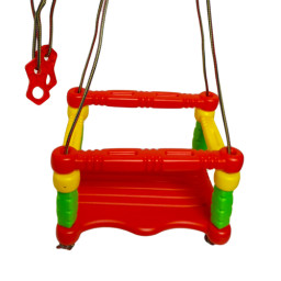 Leagan pentru copii cu bare de protectie, suspendabil, din plastic multicolor, 3+ ani