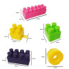 Cuburi de constructie din plastic, multicolore, in saculet, 140 piese
