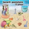 Set 12 Jucarii pentru Plaja si Nisip RCO® cu Camion si Accesorii – Culori Pastelate, +18 luni