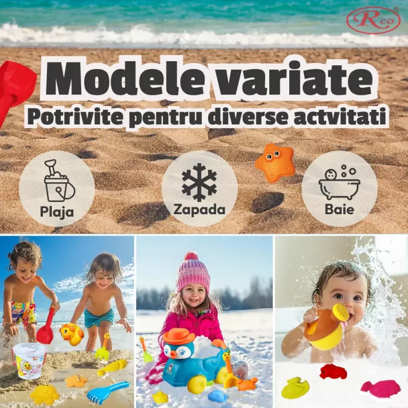 Set de Jucarii pentru Nisip si Plaja– 20 piese + Camion Multicolor, 3+ ani