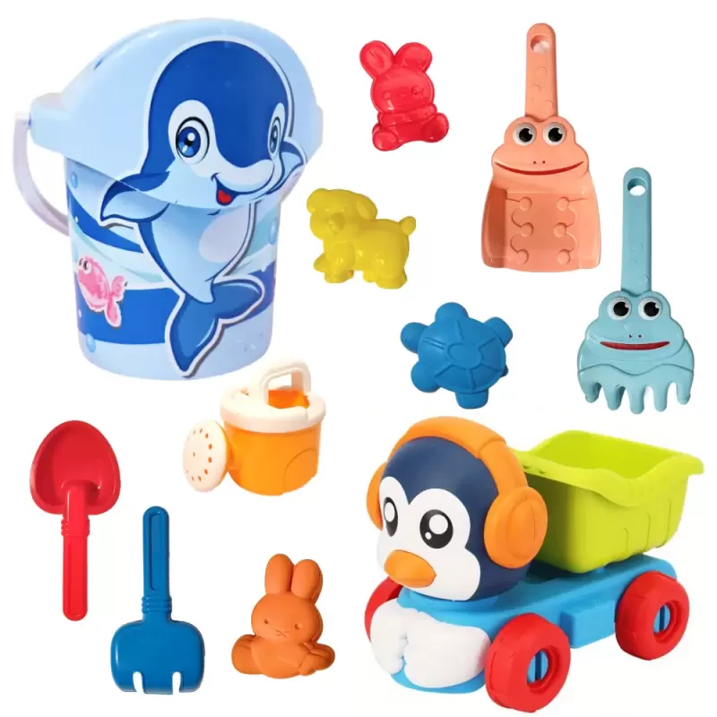 Set Jucarii Nisip si Plaja cu Camion – 11 Piese, Jucarii Educative pentru Copii