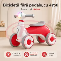 Bicicleta de Echilibru pentru Copii/Tricicleta Ride-On cu Lumini si Muzica – Distractie si Dezvoltare 