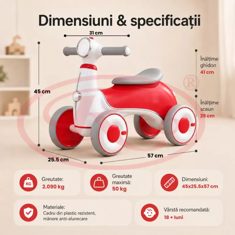 Bicicleta de Echilibru pentru Copii/Tricicleta Ride-On cu Lumini si Muzica – Distractie si Dezvoltare 