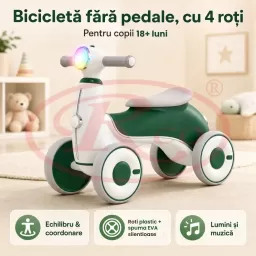 Bicicleta de Echilibru pentru Copii/Tricicleta Ride-On cu Lumini si Muzica – Distractie si Dezvoltare 