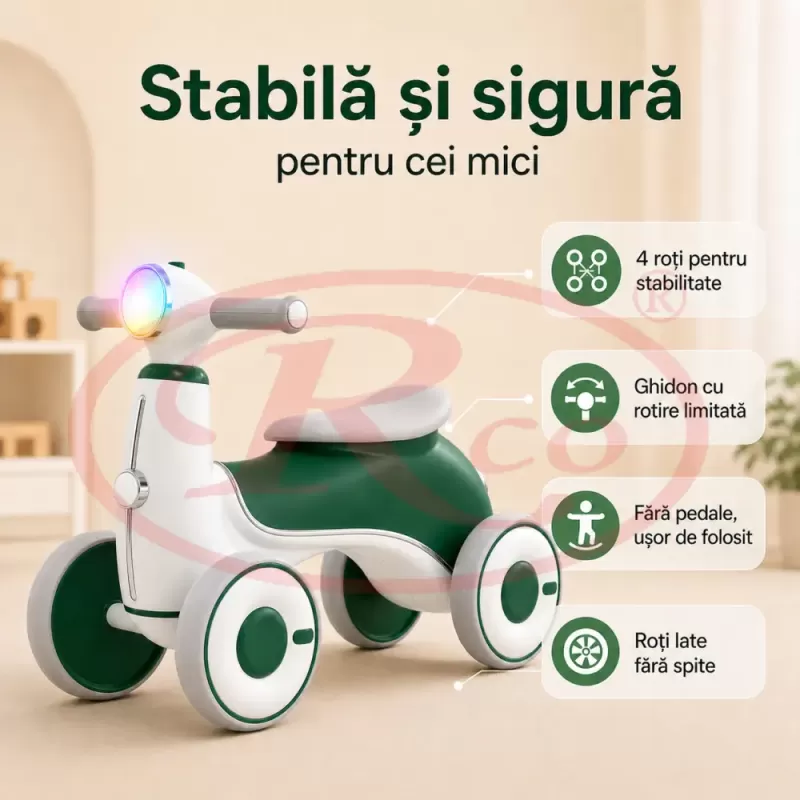 Bicicleta de Echilibru pentru Copii/Tricicleta Ride-On cu Lumini si Muzica – Distractie si Dezvoltare 