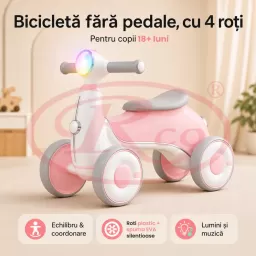 Bicicleta de Echilibru pentru Copii/Tricicleta Ride-On cu Lumini si Muzica – Distractie si Dezvoltare 