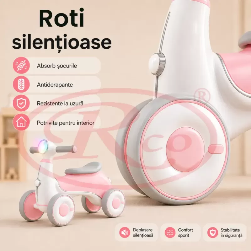 Bicicleta de Echilibru pentru Copii/Tricicleta Ride-On cu Lumini si Muzica – Distractie si Dezvoltare 
