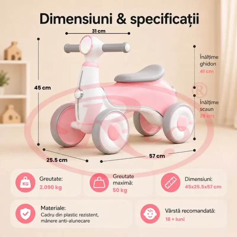 Bicicleta de Echilibru pentru Copii/Tricicleta Ride-On cu Lumini si Muzica – Distractie si Dezvoltare 