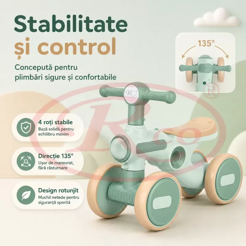 Bicicleta de Echilibru pentru Copii/Tricicleta Ride-On cu Lumini si Muzica – Distractie si Dezvoltare intr-un Singur Produs