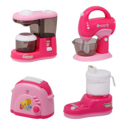 Set electrocasnice de jucarie, interactiv cu sunete si lumini, 4 piese