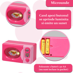 Set electrocasnice de jucarie, interactiv cu sunete si lumini, 6 piese