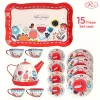 Set de ceai pentru copii, 15 piese din metal, multicolor, 3+ani