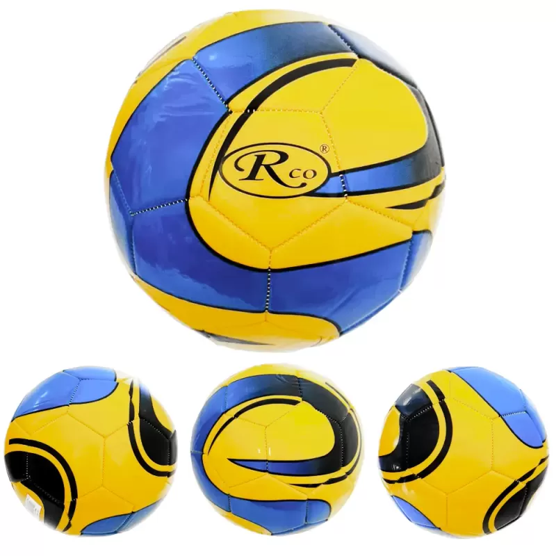 Minge fotbal RCO, pentru recreere, antrenamente si locuri de joaca, marimea 5, PVC, Galben/Albastru
