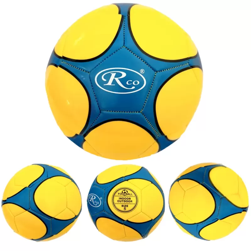 Minge fotbal RCO, pentru recreere, antrenamente si locuri de joaca, marimea 5, PVC, Galben cu Model