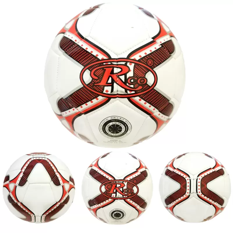 Minge fotbal RCO, pentru recreere, antrenamente si locuri de joaca, marimea 5, PVC, Model Rosu